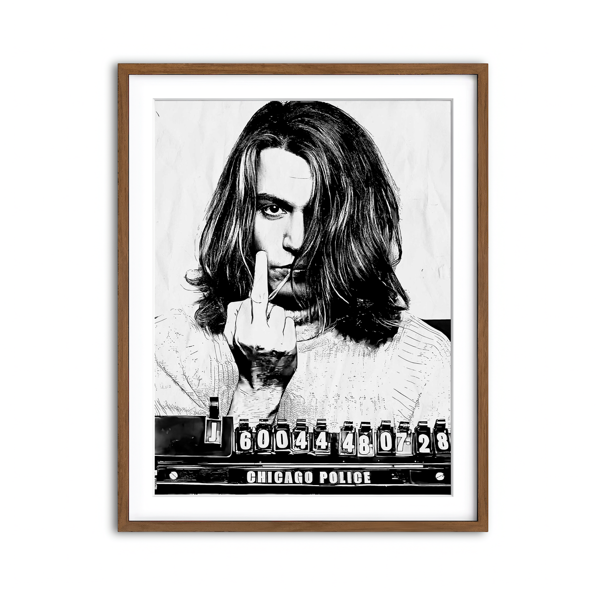 AUTO-MOCKUP WHITE | Blow Mugshot in Ink | 1 Piece | Walnut Framed Print | group=3x4