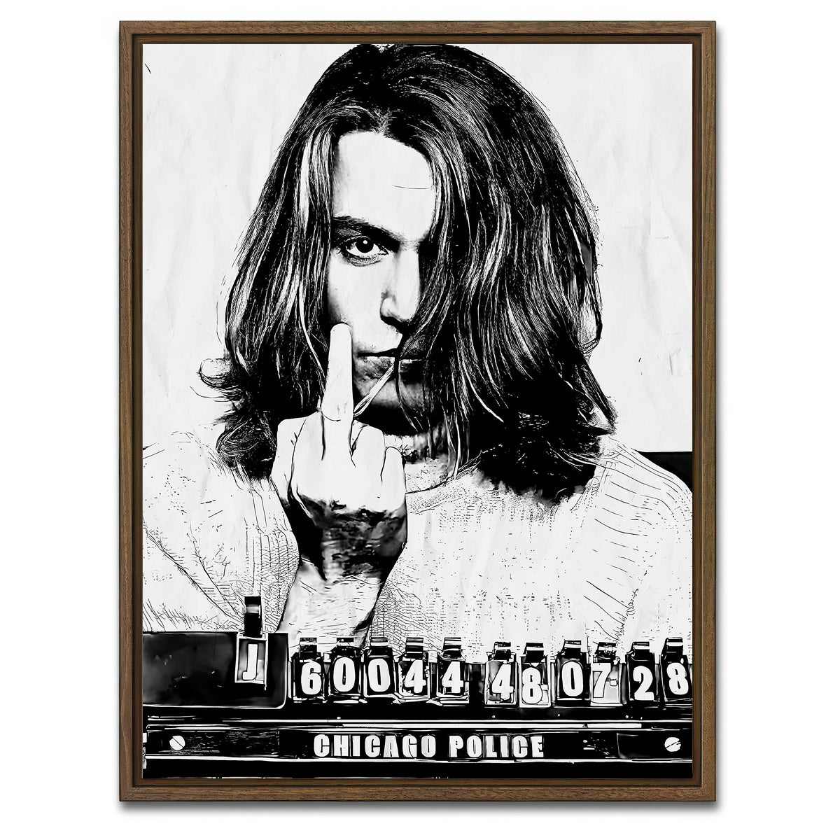 AUTO-MOCKUP WHITE | Blow Mugshot in Ink | 1 Piece | Walnut Framed Canvas | group=3x4