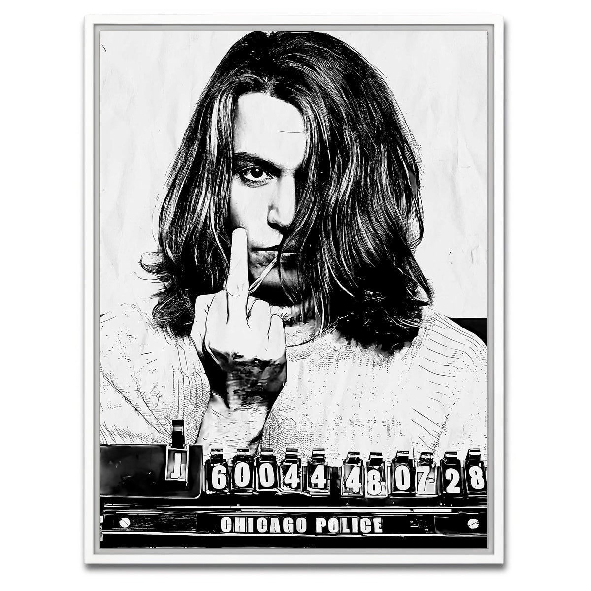 AUTO-MOCKUP WHITE | Blow Mugshot in Ink | 1 Piece | White Framed Canvas | group=3x4