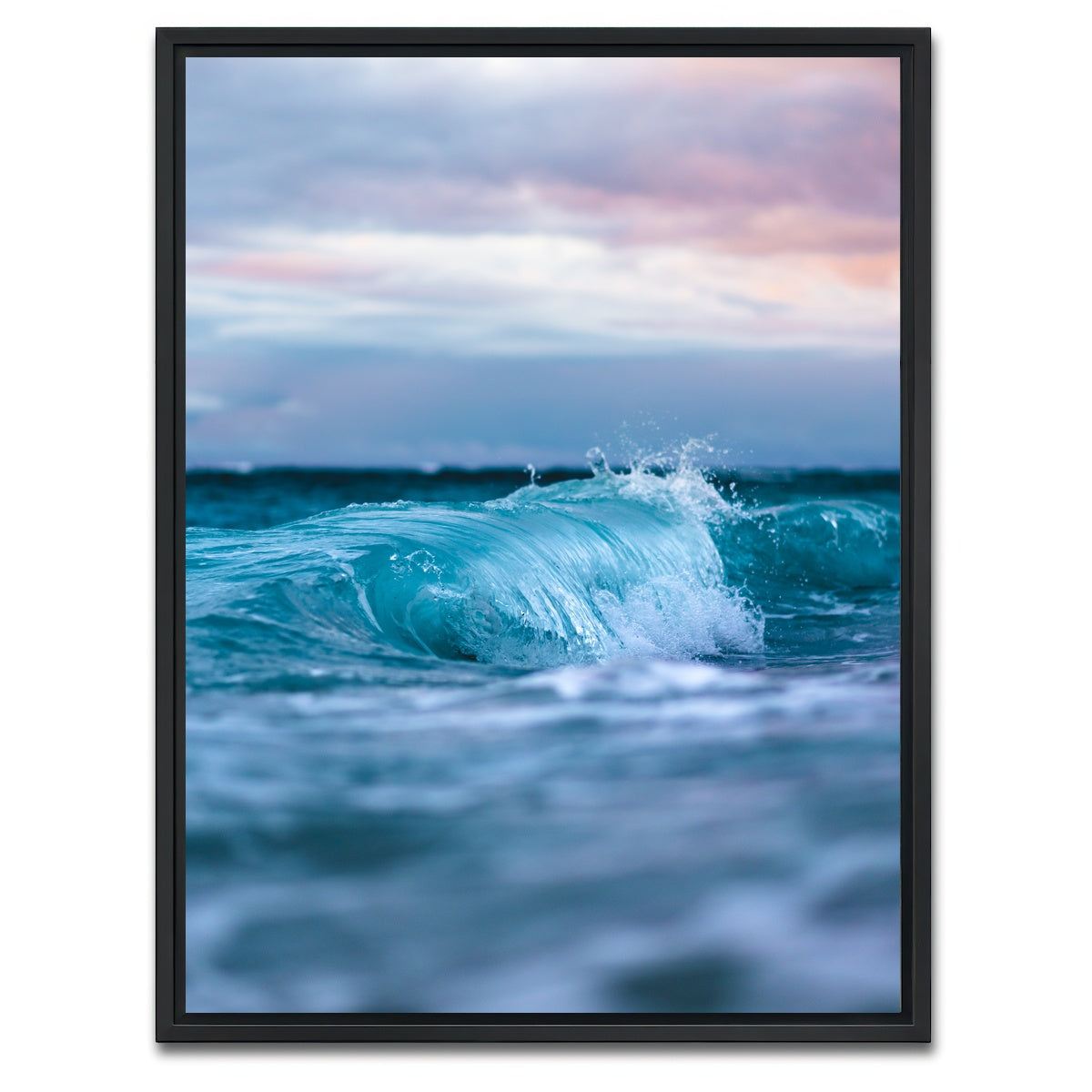 AUTO-MOCKUP WHITE | Blue Waves | 1 Piece | Black Framed Canvas | group=3x4