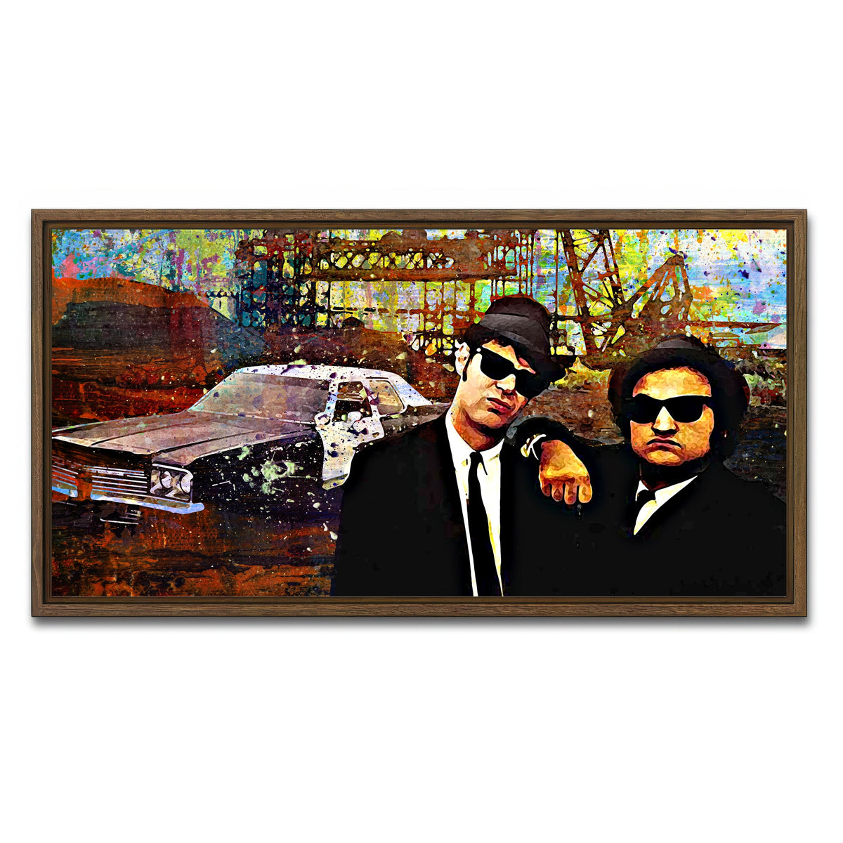 AUTO-MOCKUP WHITE | Blues Brothers | 1 Piece | Walnut Framed Canvas | group=2x1