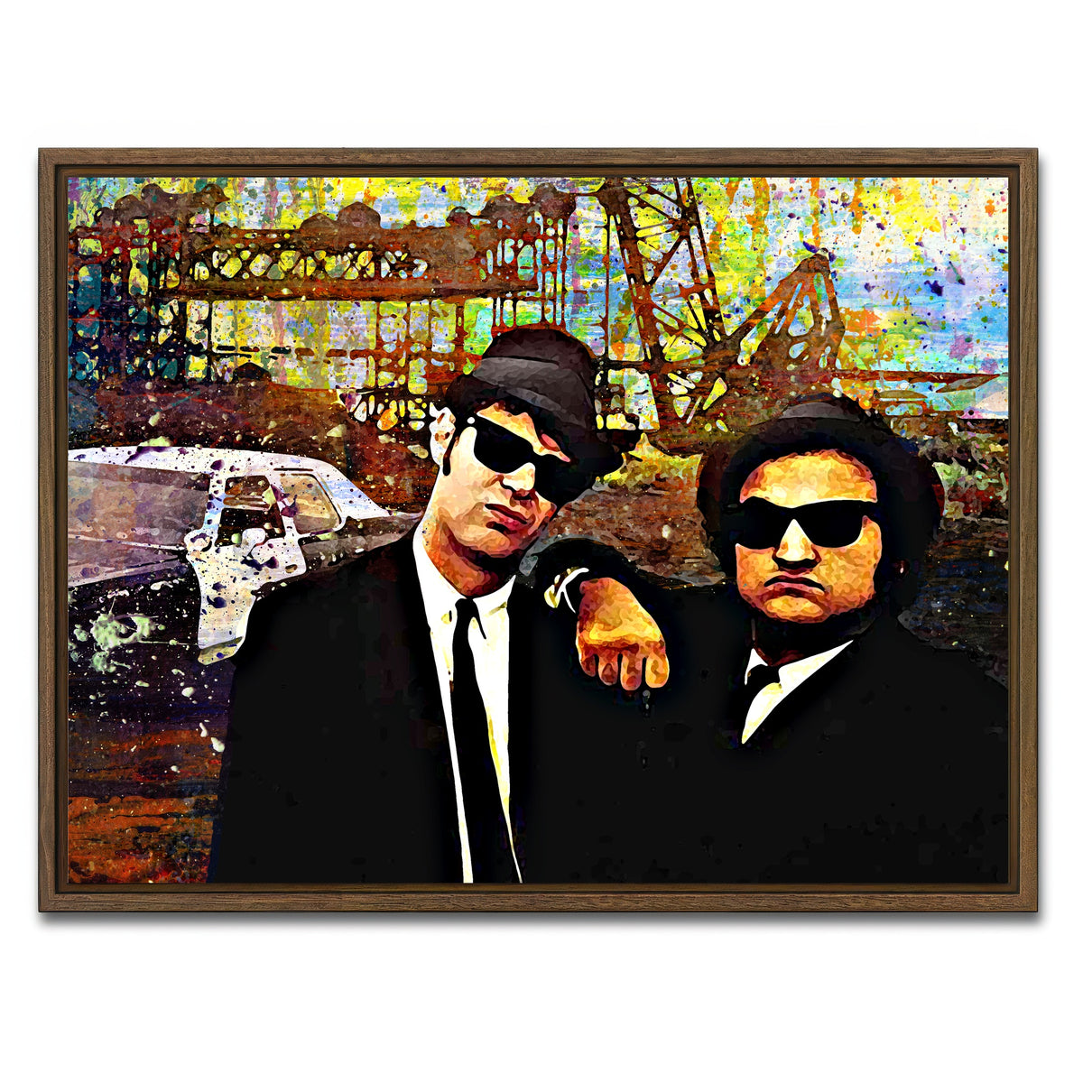 AUTO-MOCKUP WHITE | Blues Brothers | 1 Piece | Walnut Framed Canvas | group=4x3