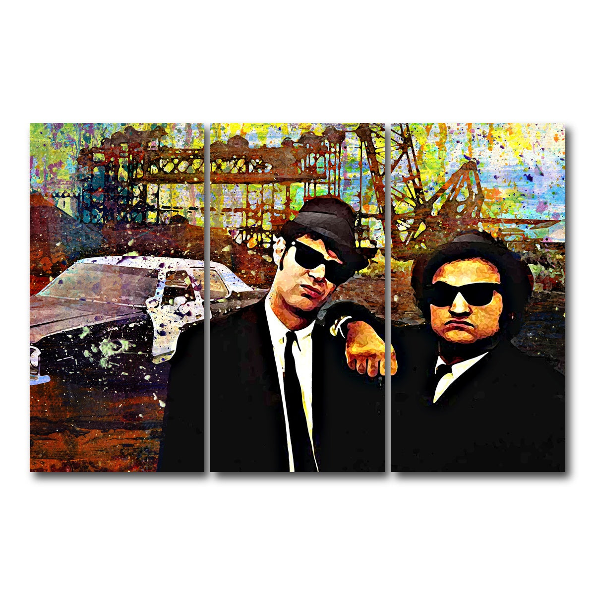 AUTO-MOCKUP WHITE | Blues Brothers | 3 Piece | Gallery Wrap Canvas | group=12x24