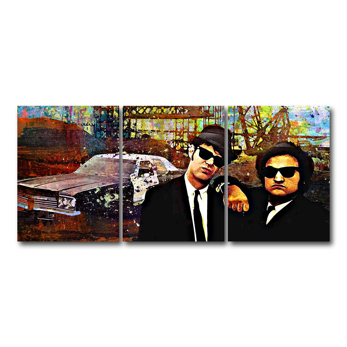 AUTO-MOCKUP WHITE | Blues Brothers | 3 Piece | Gallery Wrap Canvas | group=18x24
