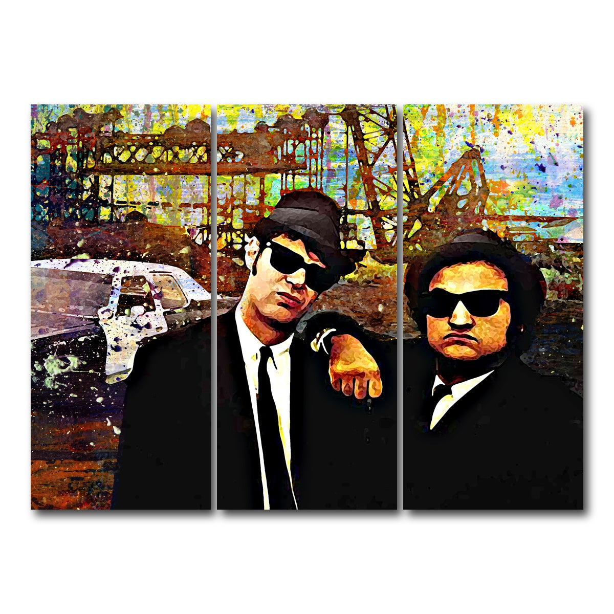 AUTO-MOCKUP WHITE | Blues Brothers | 3 Piece | Gallery Wrap Canvas | group=8x18