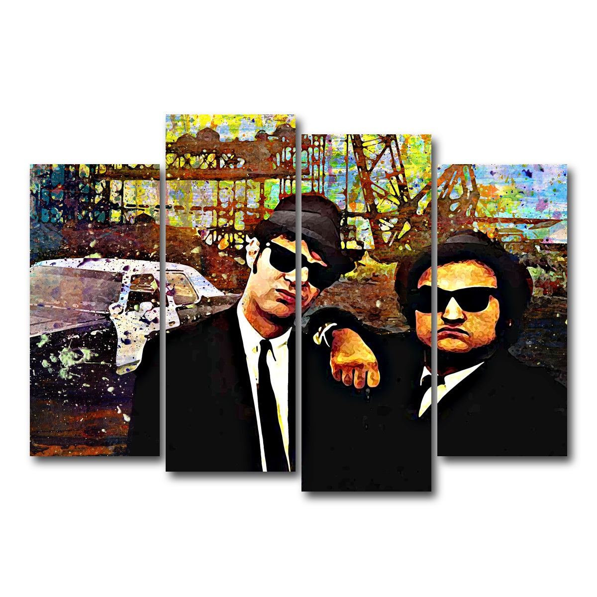 AUTO-MOCKUP WHITE | Blues Brothers | 4 Piece | Gallery Wrap Canvas | group=4_normal