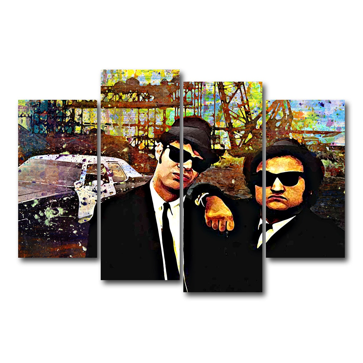 AUTO-MOCKUP WHITE | Blues Brothers | 4 Piece | Gallery Wrap Canvas | group=4_short