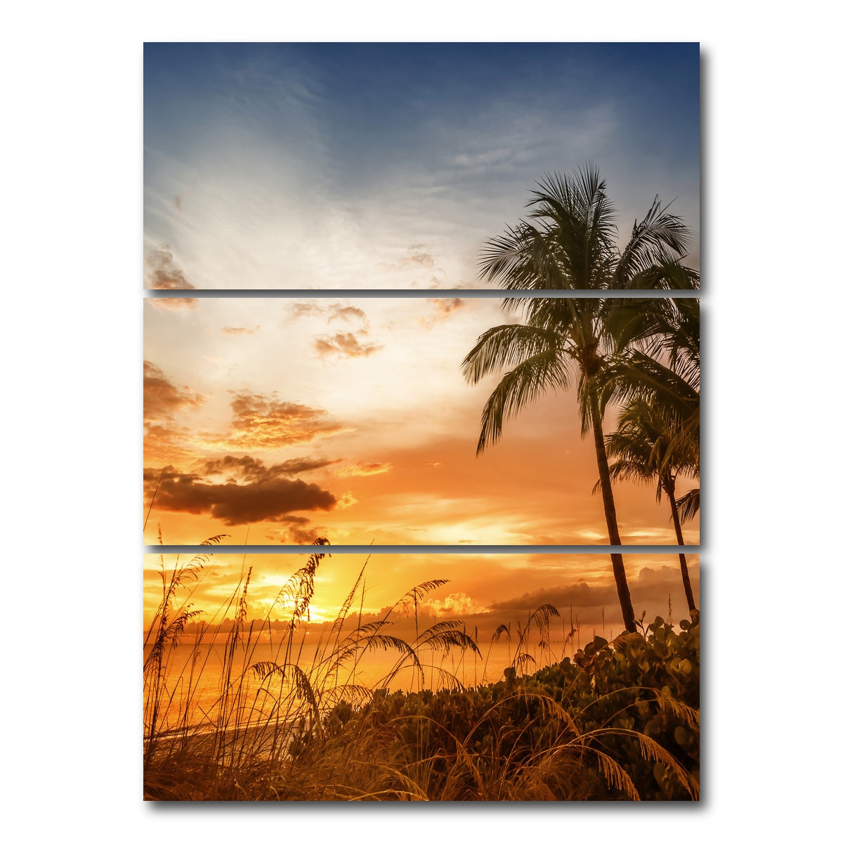 AUTO-MOCKUP WHITE | Bonita Beach | 3 Piece | Gallery Wrap Canvas | group=8x18_stacked
