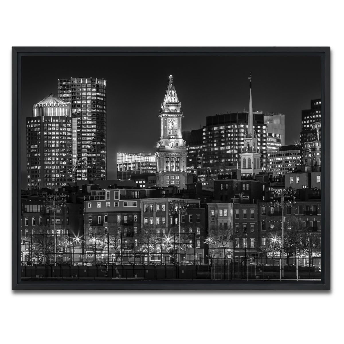AUTO-MOCKUP WHITE | Boston At Night | 1 Piece | Black Framed Canvas | group=4x3