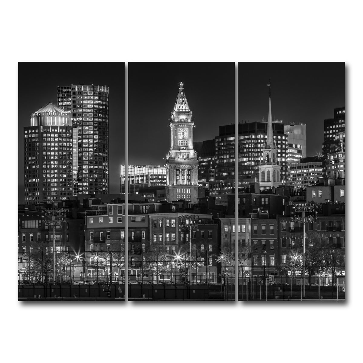 AUTO-MOCKUP WHITE | Boston At Night | 3 Piece | Gallery Wrap Canvas | group=8x18