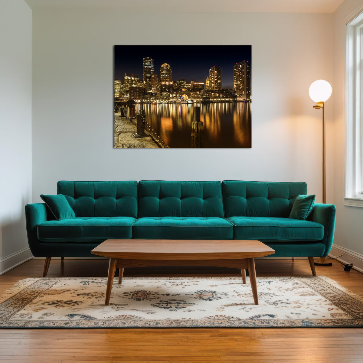 AUTO-MOCKUP ROOM | Boston Fan Pier Park & Skyline at Night