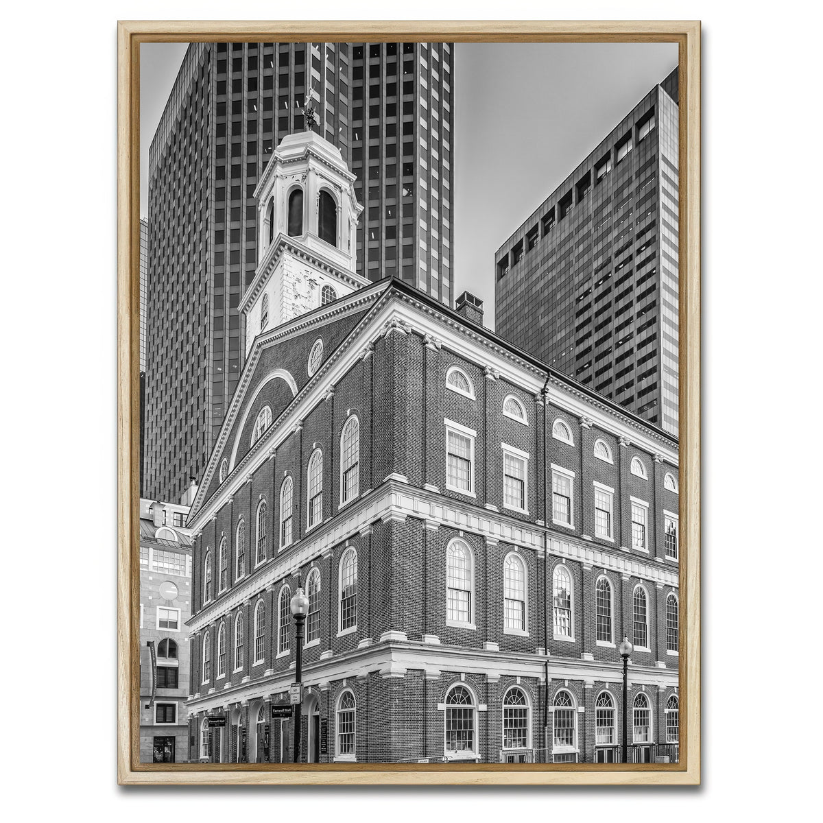 AUTO-MOCKUP WHITE | Boston Faneuil Hall | 1 Piece | Natural Framed Canvas | group=3x4