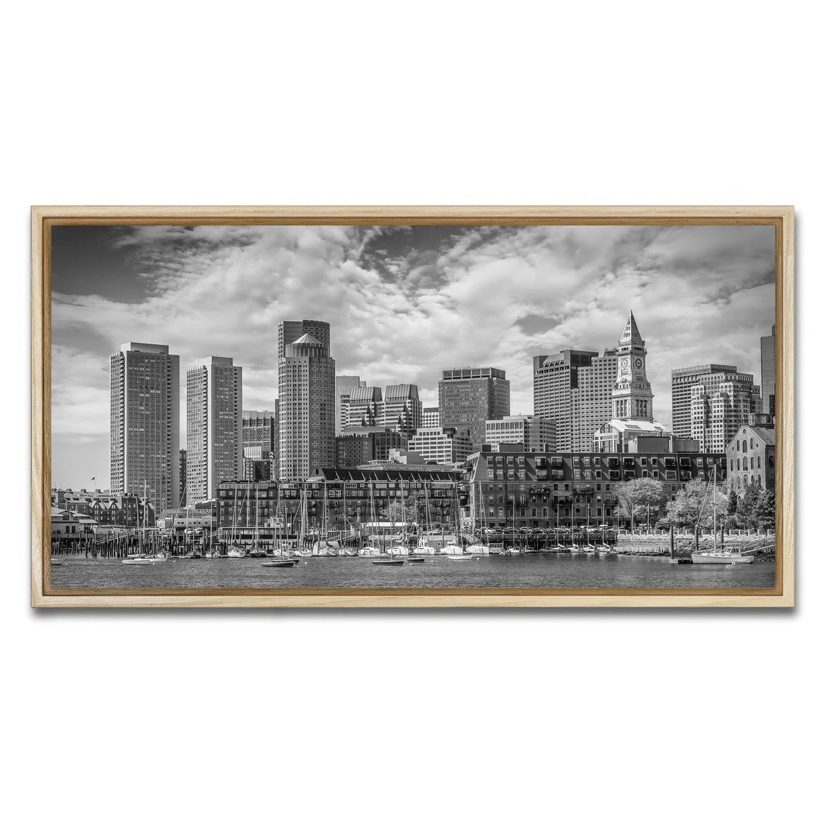 AUTO-MOCKUP WHITE | Boston Skyline North End | 1 Piece | Natural Framed Canvas | group=2x1