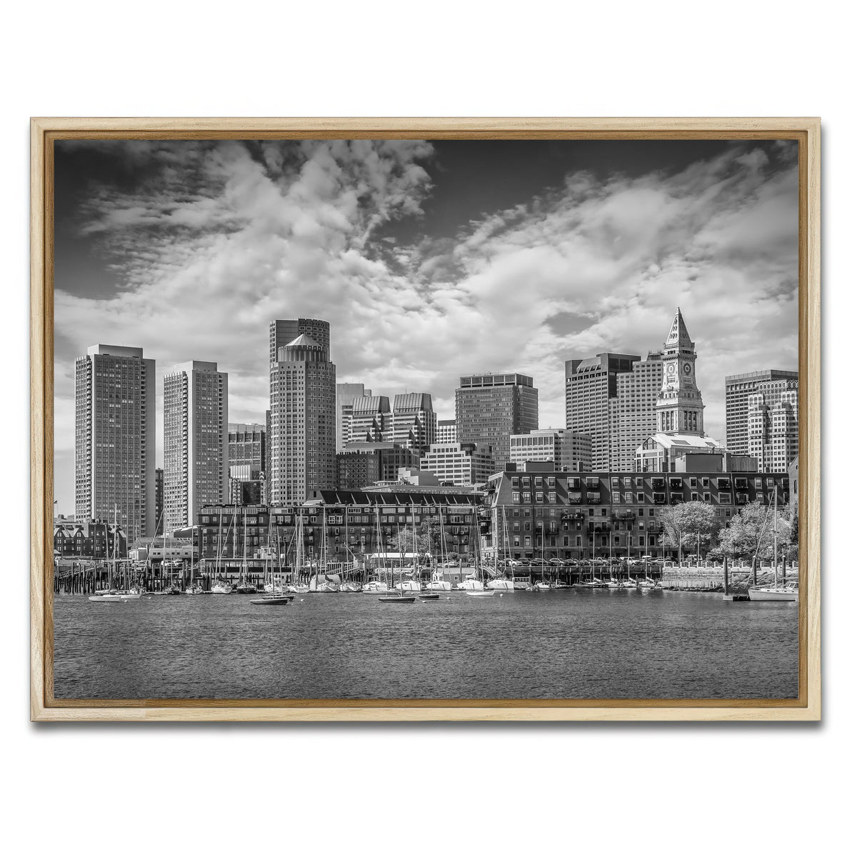AUTO-MOCKUP WHITE | Boston Skyline North End | 1 Piece | Natural Framed Canvas | group=4x3