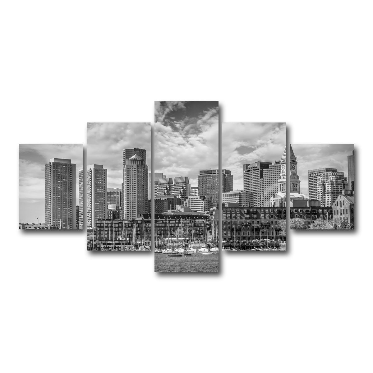 AUTO-MOCKUP WHITE | Boston Skyline North End | 5 Piece | Gallery Wrap Canvas | group=5_short