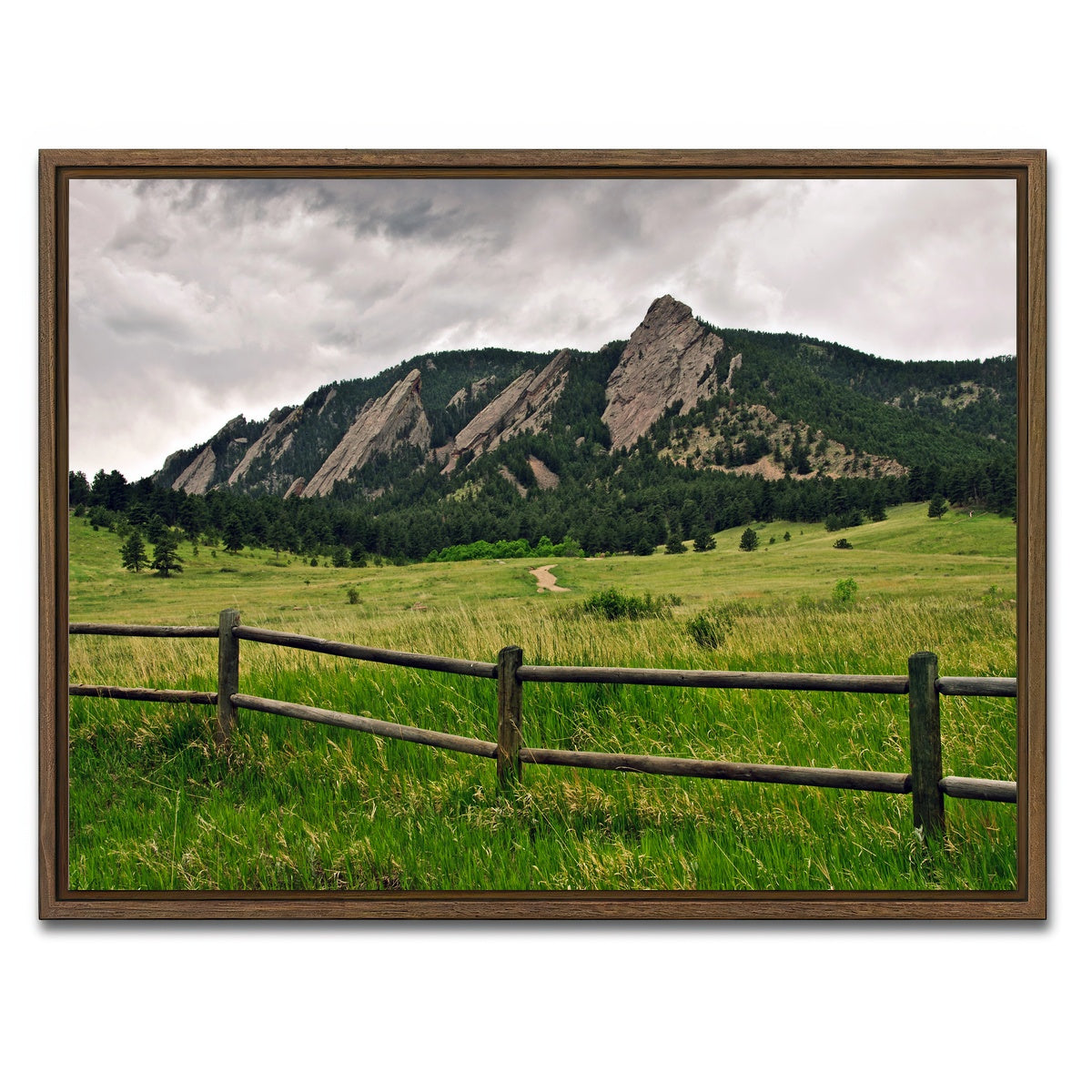 AUTO-MOCKUP WHITE | Boulder Flatirons | 1 Piece | Walnut Framed Canvas | group=4x3