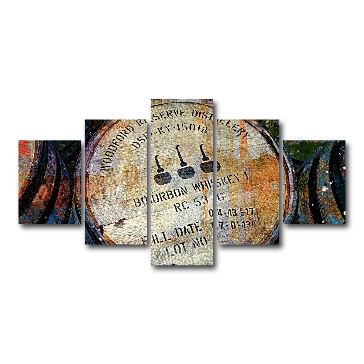 AUTO-MOCKUP WHITE | Bourbon Barrel | 5 Piece | Gallery Wrap Canvas | group=5_short