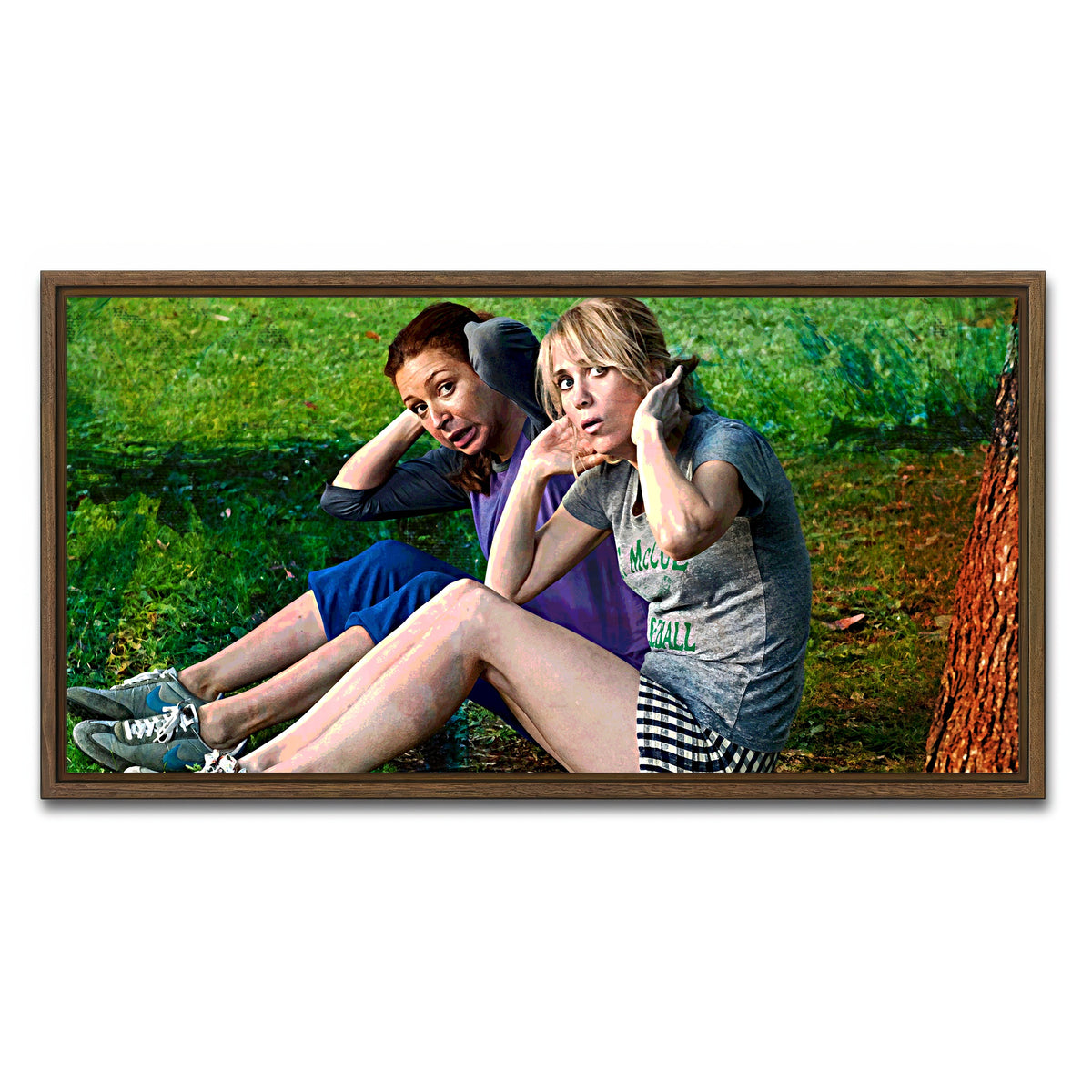 AUTO-MOCKUP WHITE | Bridesmaids Workout | 1 Piece | Walnut Framed Canvas | group=2x1