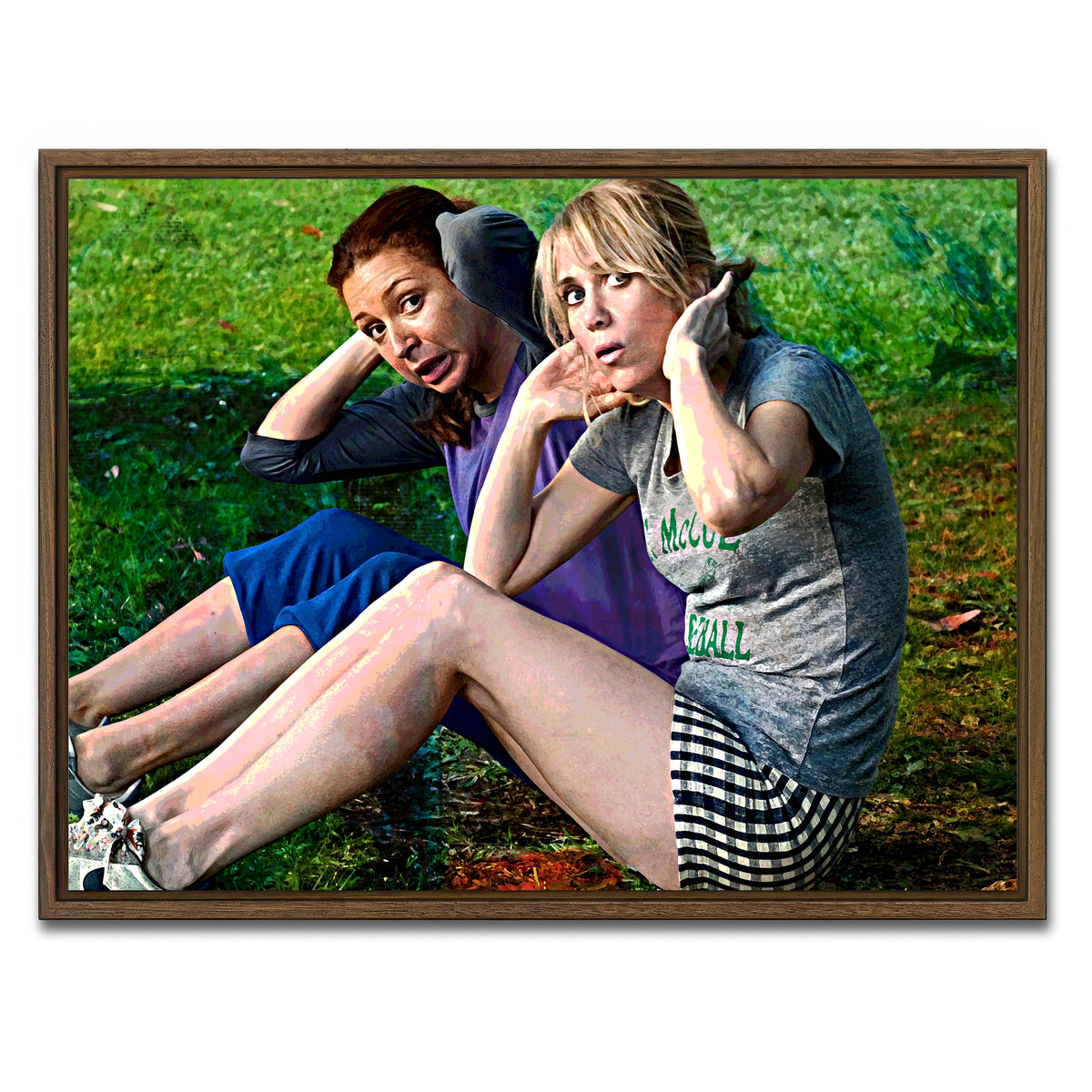 AUTO-MOCKUP WHITE | Bridesmaids Workout | 1 Piece | Walnut Framed Canvas | group=4x3