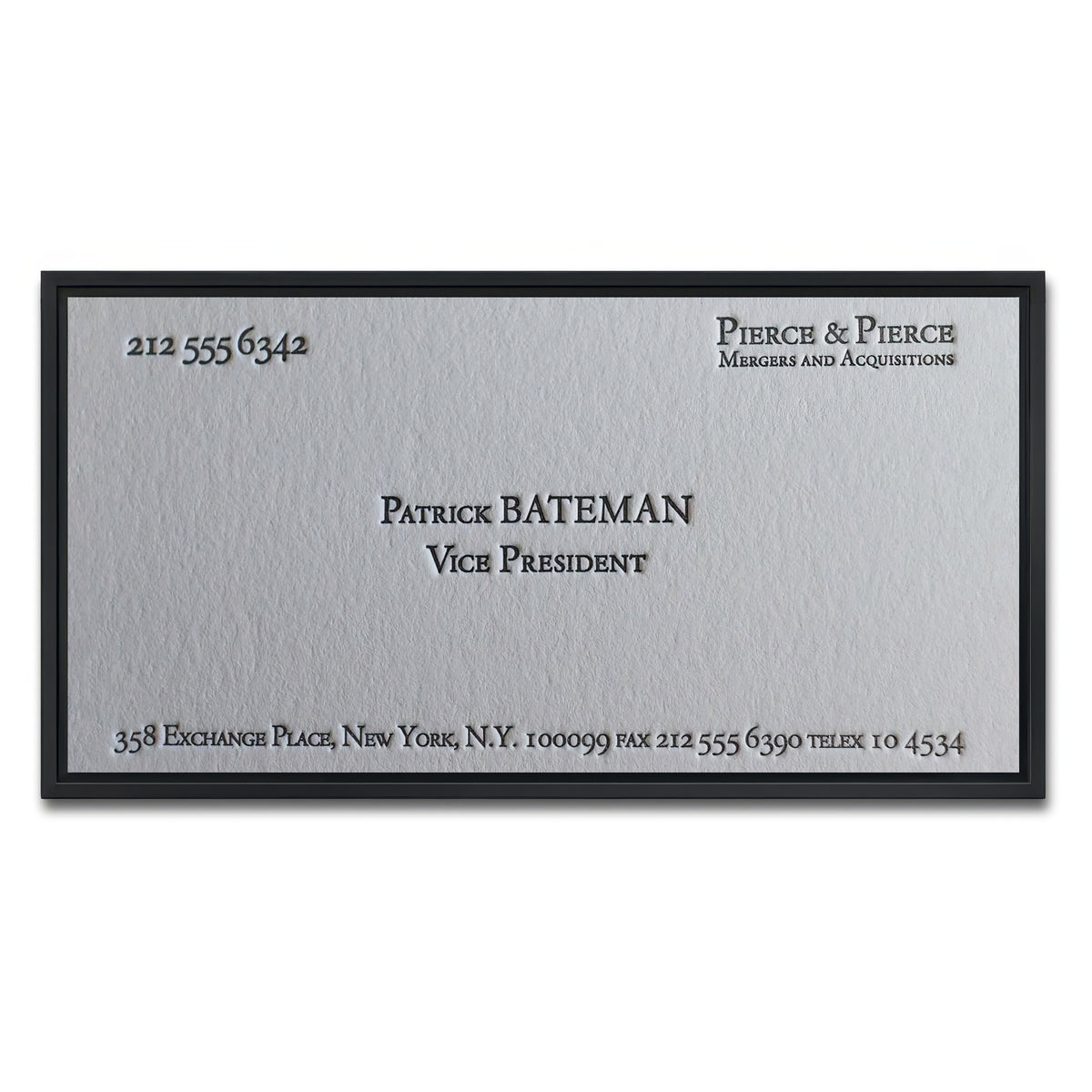 AUTO-MOCKUP WHITE | Business Card | 1 Piece | Black Framed Canvas | group=2x1