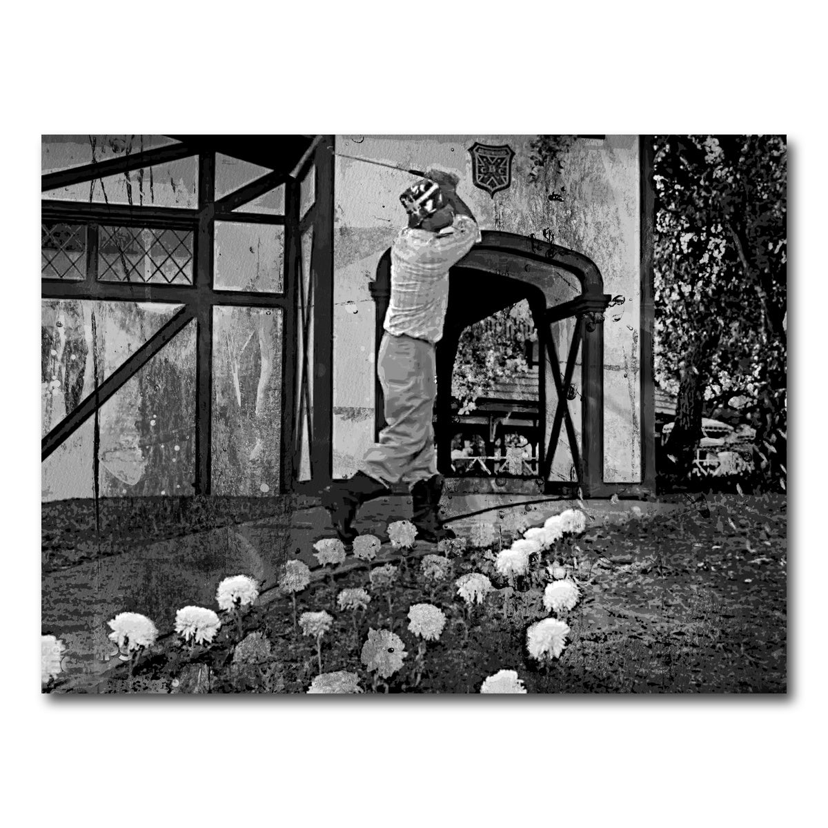 AUTO-MOCKUP WHITE | Caddyshack Cinderella Story Grayscale | 1 Piece | Gallery Wrap Canvas | group=4x3