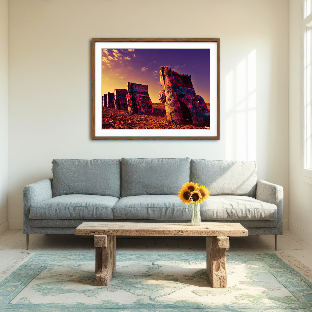 AUTO-MOCKUP ROOM | Cadillac Ranch Wall Art