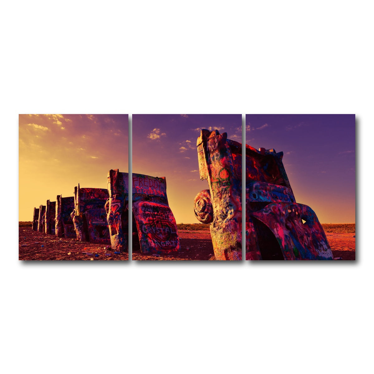 AUTO-MOCKUP WHITE | Cadillac Ranch | 3 Piece | Gallery Wrap Canvas | group=18x24