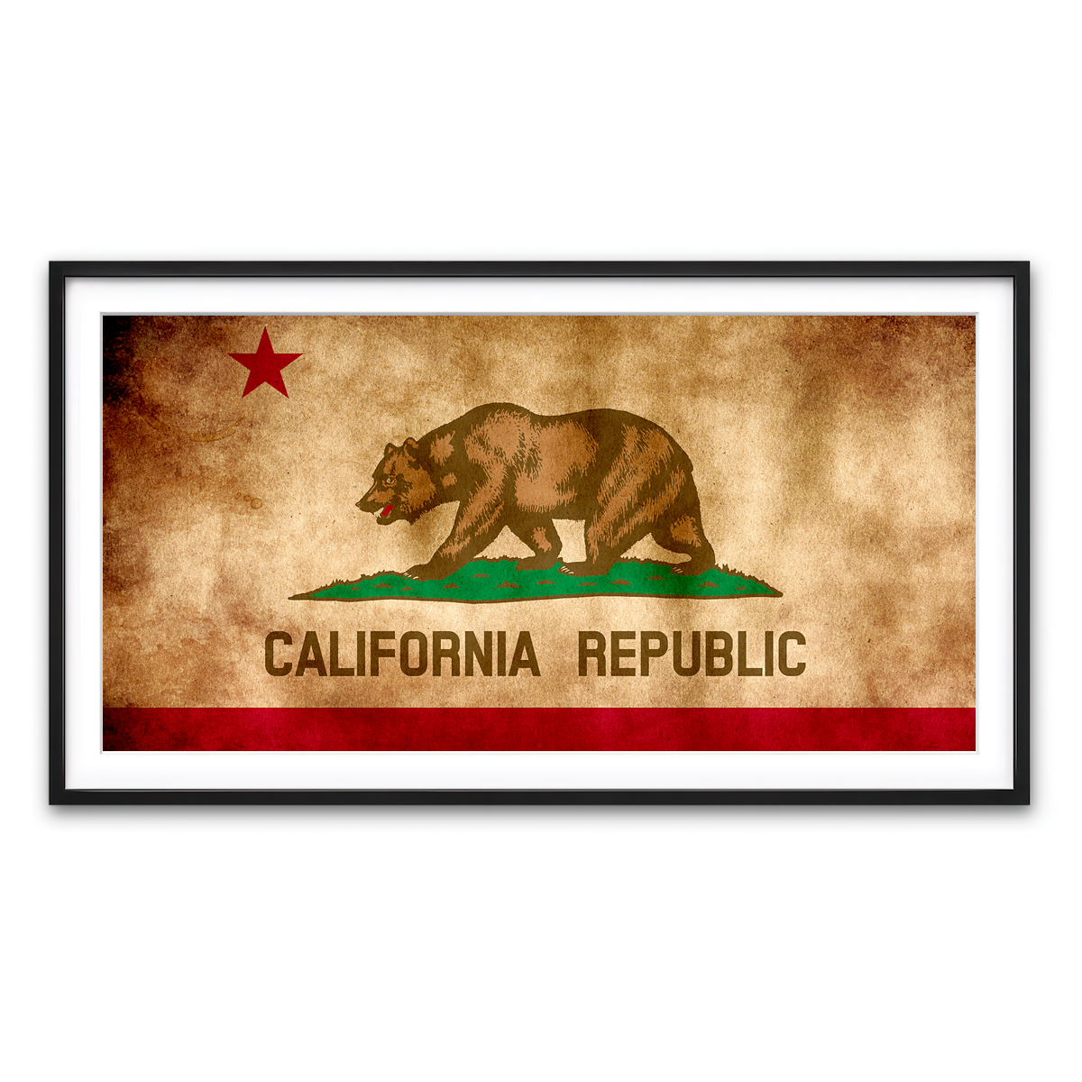 California State Flag Grunge Wall Art