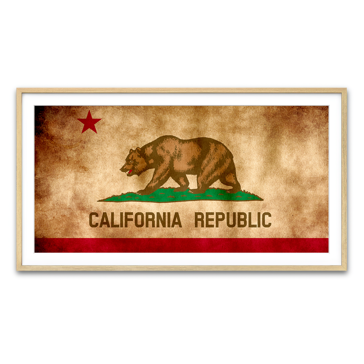 California State Flag Grunge Wall Art