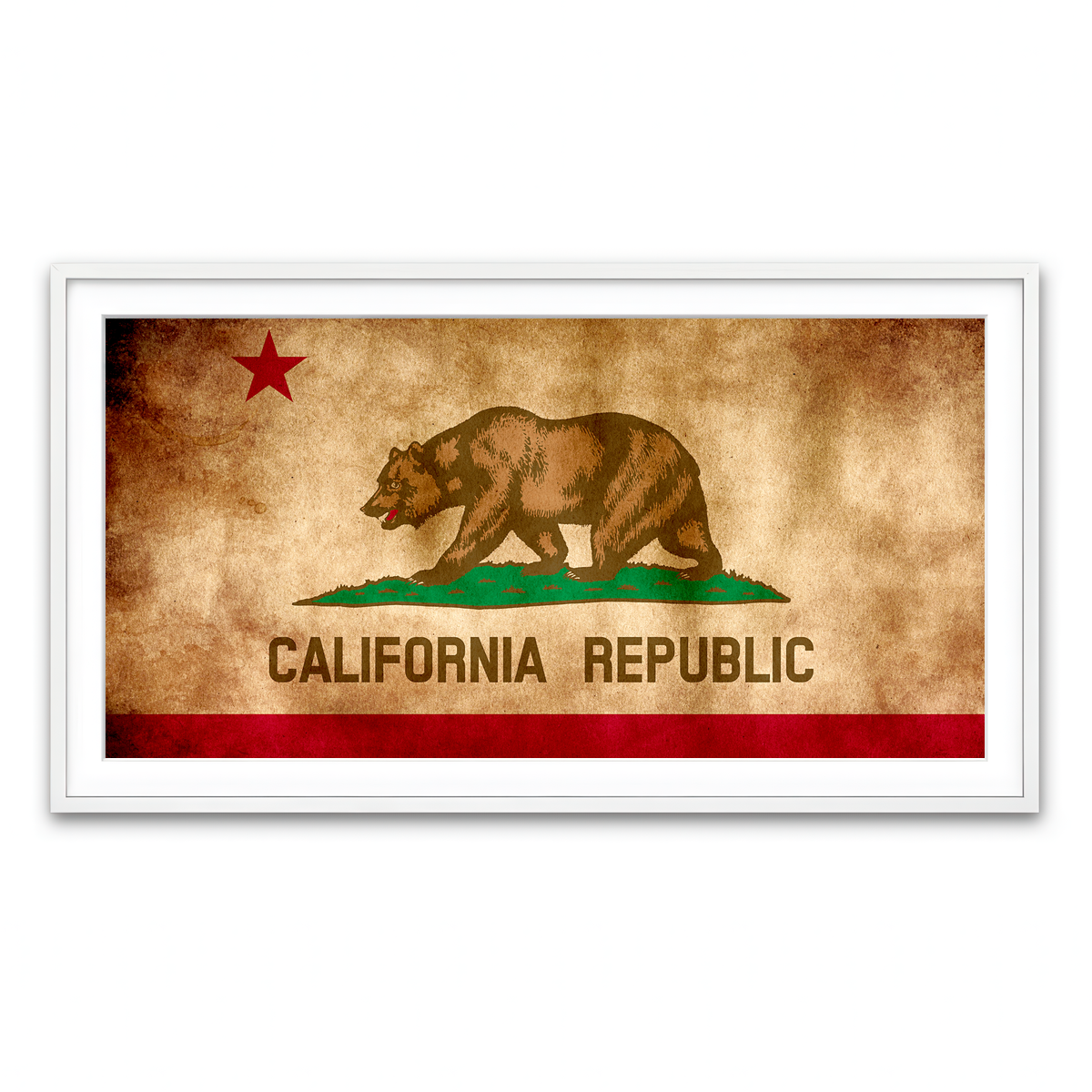 California State Flag Grunge Wall Art