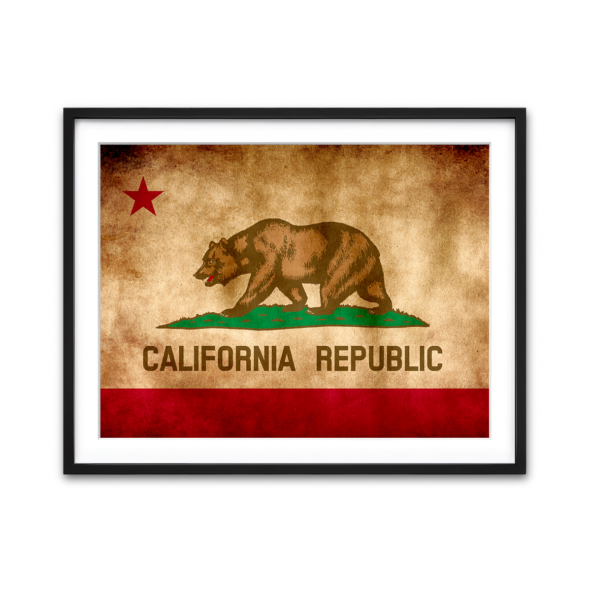 California State Flag Grunge Wall Art