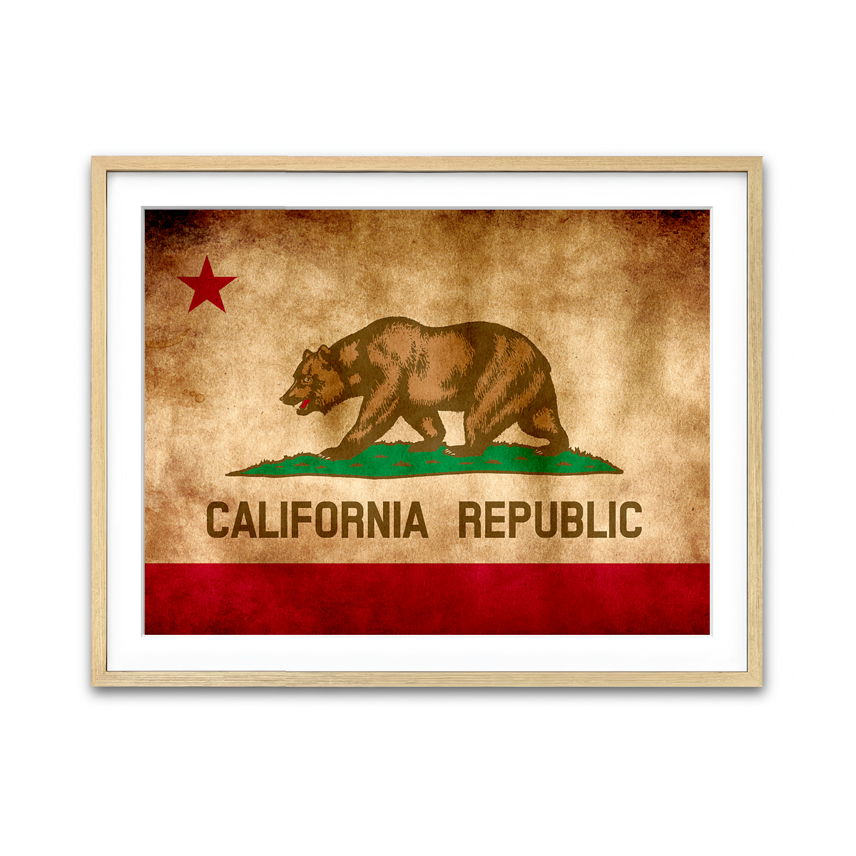 California State Flag Grunge Wall Art