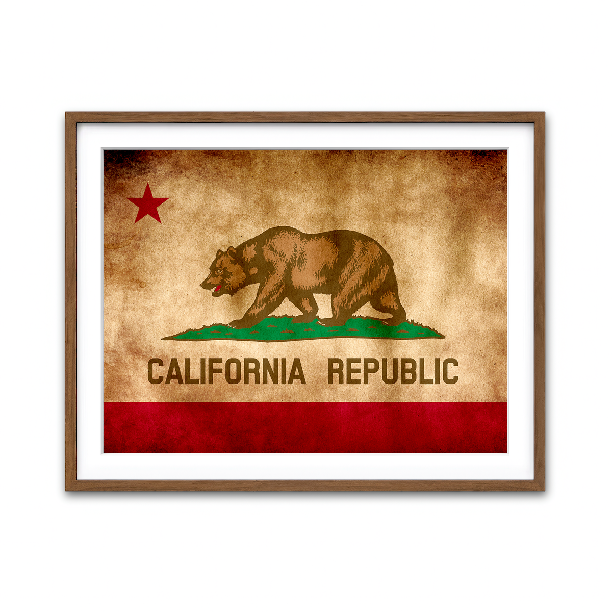 California State Flag Grunge Wall Art
