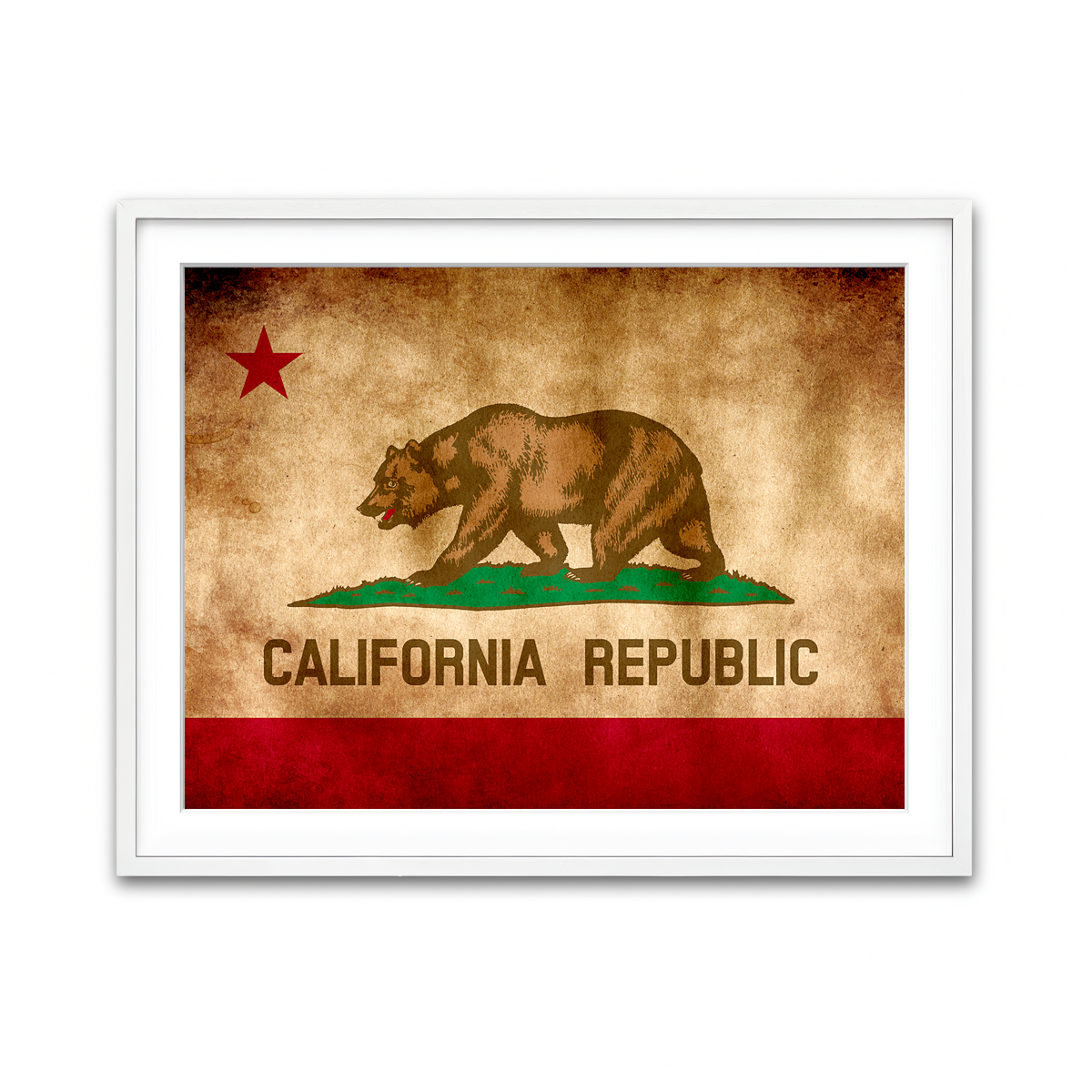 California State Flag Grunge Wall Art