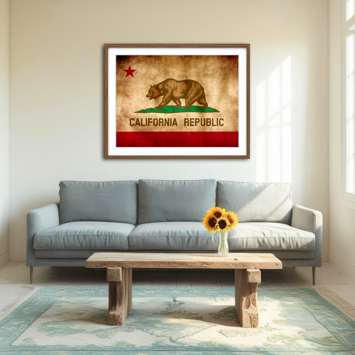 California State Flag Grunge Wall Art