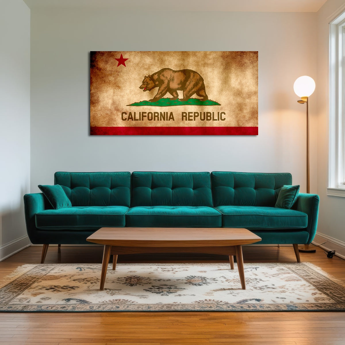 California State Flag Grunge Wall Art