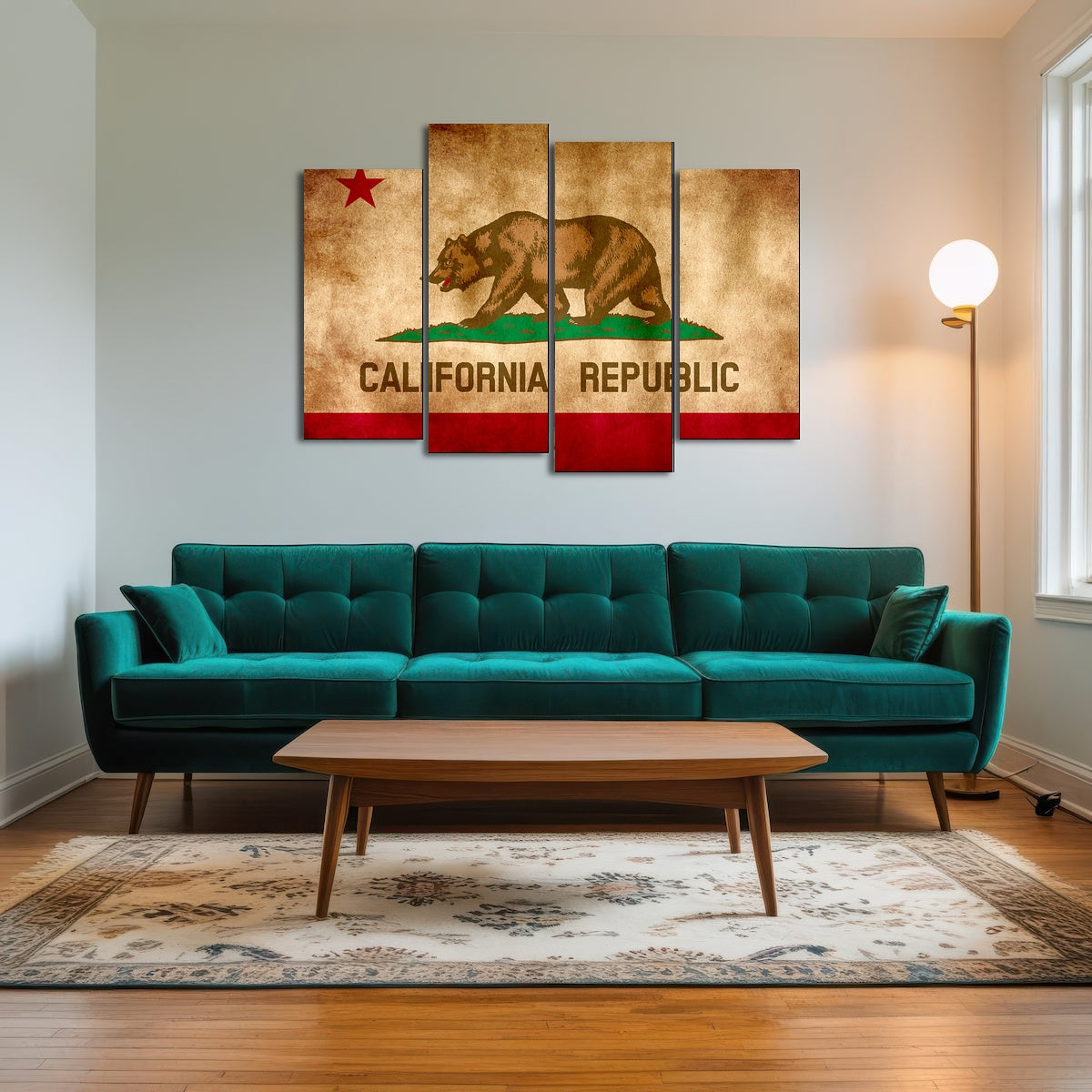 California State Flag Grunge Wall Art