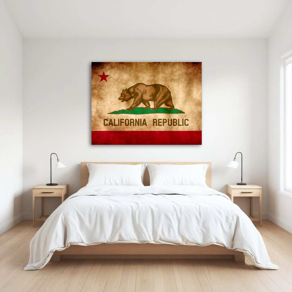 California State Flag Grunge Wall Art