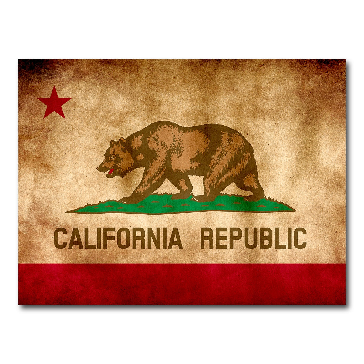 California State Flag Grunge Wall Art