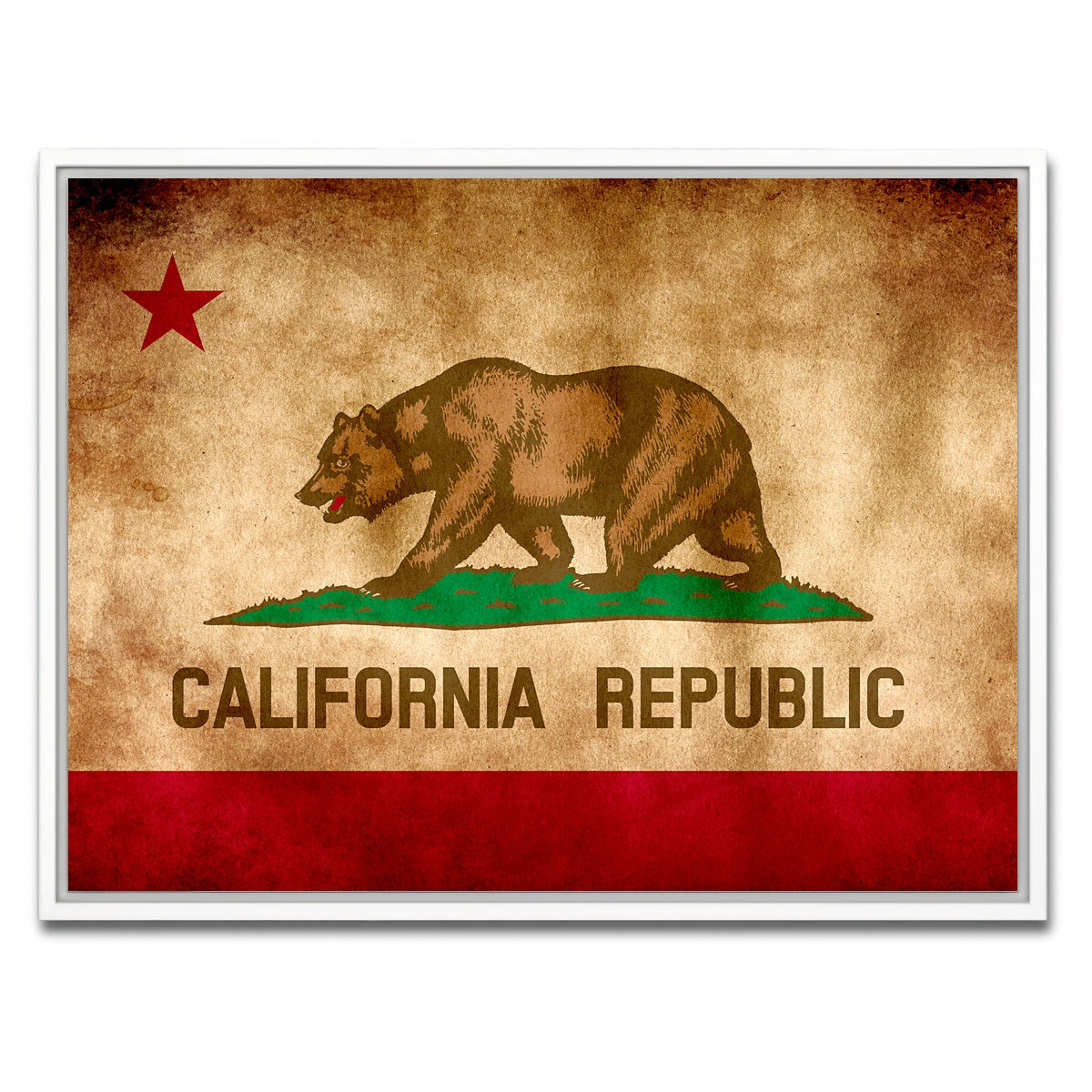 California State Flag Grunge Wall Art
