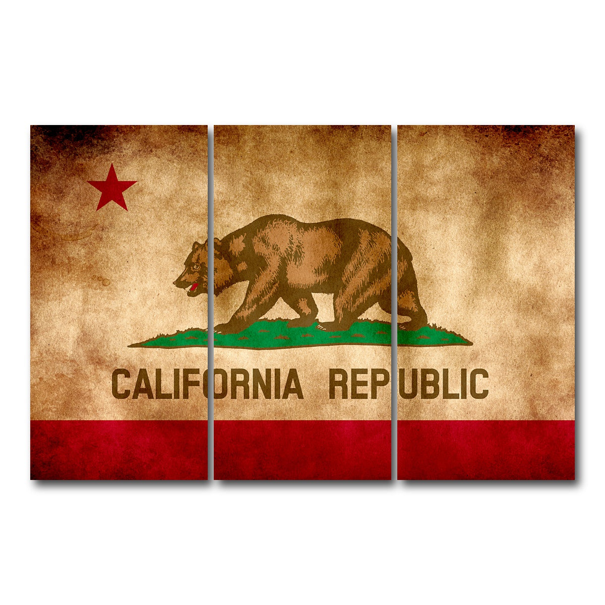 California State Flag Grunge Wall Art