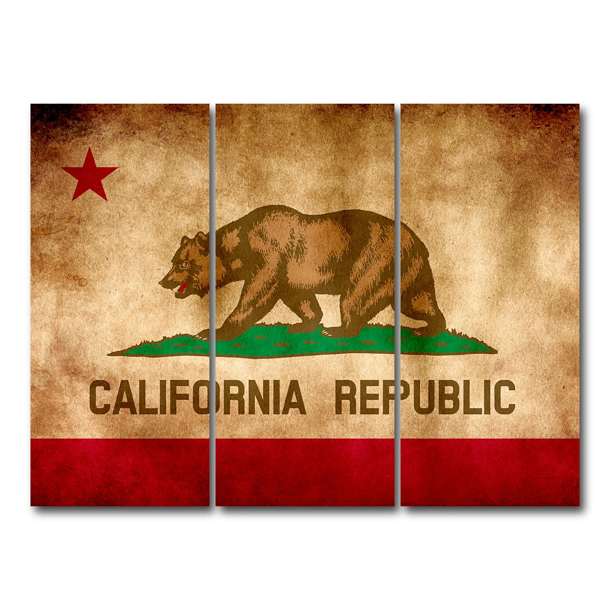 California State Flag Grunge Wall Art