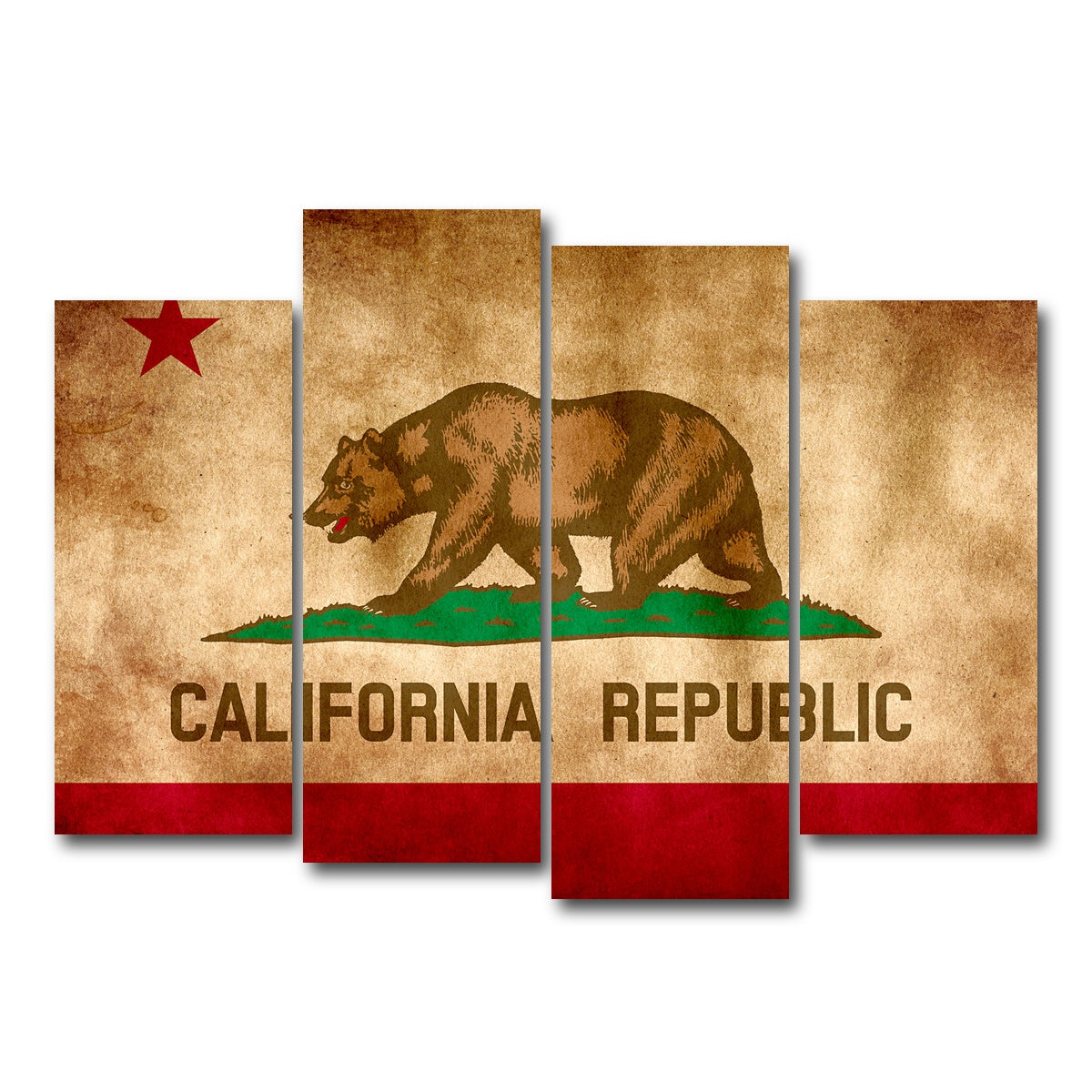 California State Flag Grunge Wall Art
