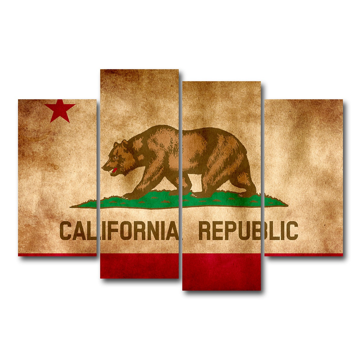 California State Flag Grunge Wall Art