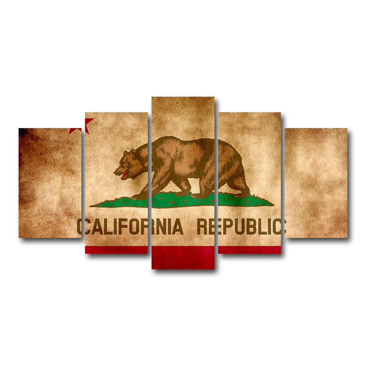 California State Flag Grunge Wall Art