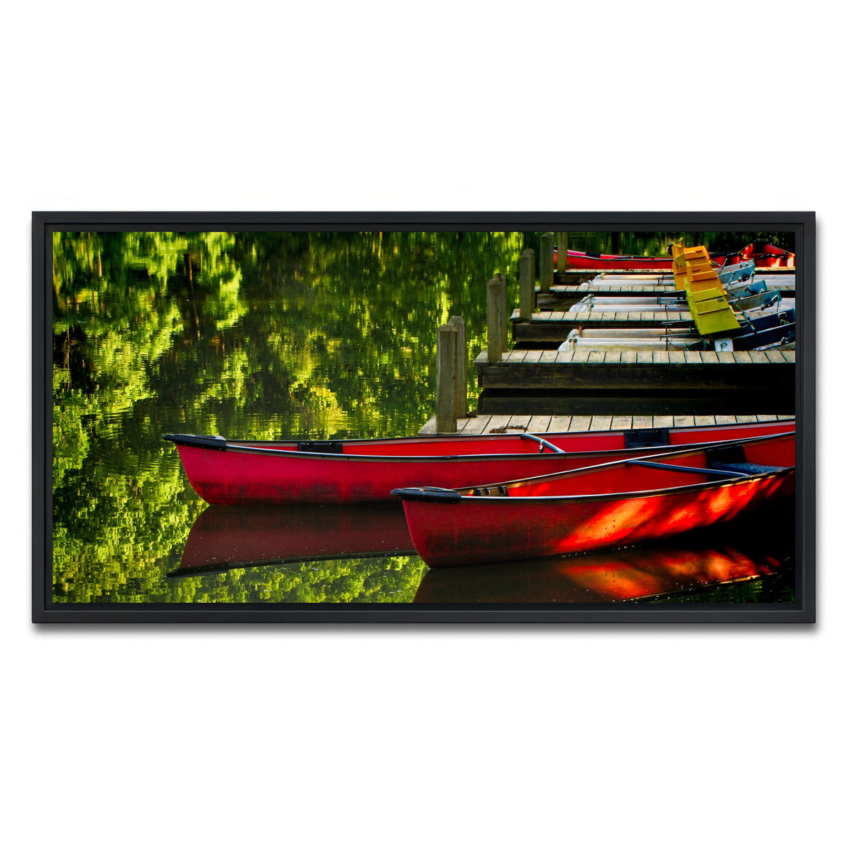AUTO-MOCKUP WHITE | Canoes at Devil's Den State Park | 1 Piece | Black Framed Canvas | group=2x1