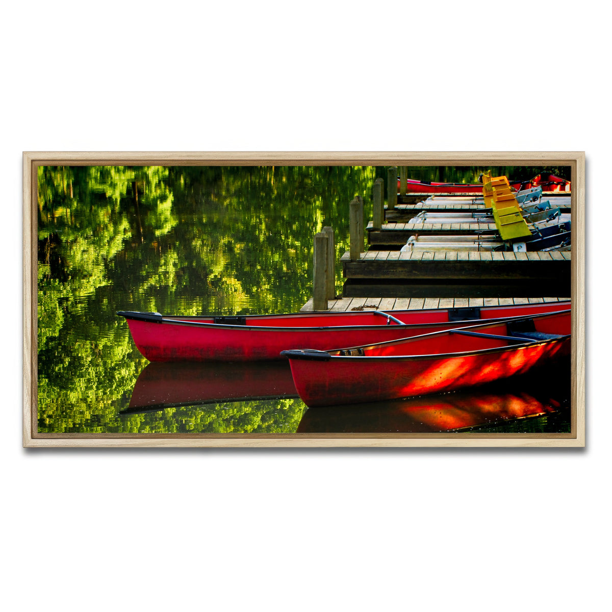 AUTO-MOCKUP WHITE | Canoes at Devil's Den State Park | 1 Piece | Natural Framed Canvas | group=2x1