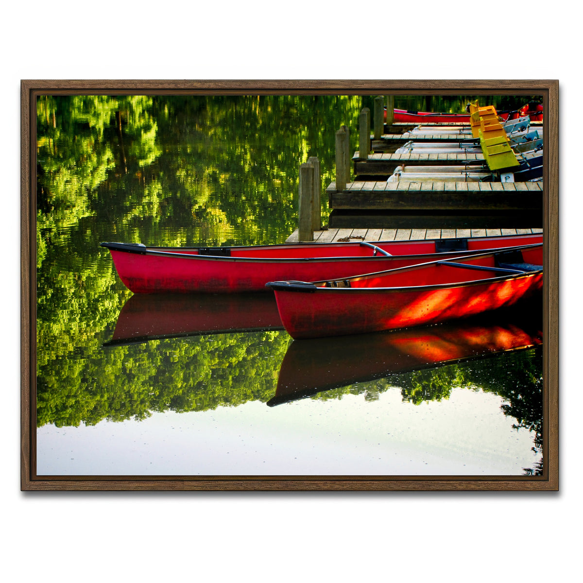 AUTO-MOCKUP WHITE | Canoes at Devil's Den State Park | 1 Piece | Walnut Framed Canvas | group=4x3