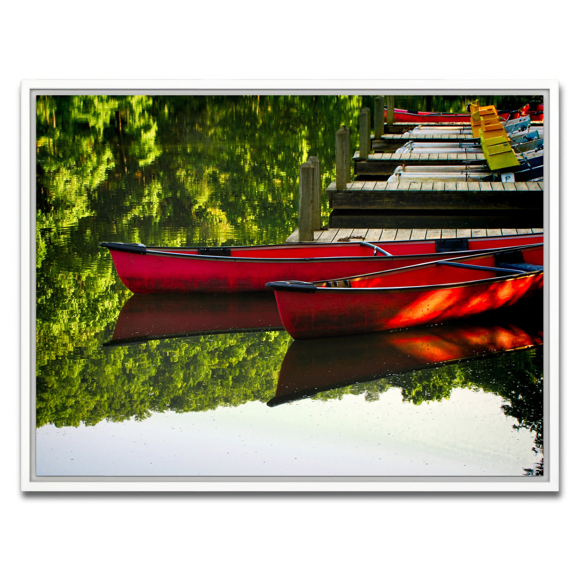 AUTO-MOCKUP WHITE | Canoes at Devil's Den State Park | 1 Piece | White Framed Canvas | group=4x3