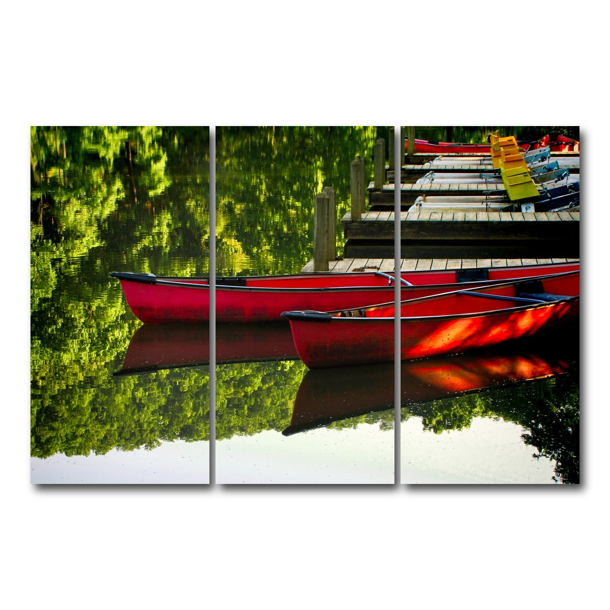 AUTO-MOCKUP WHITE | Canoes at Devil's Den State Park | 3 Piece | Gallery Wrap Canvas | group=12x24